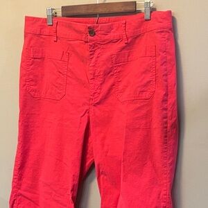 NWOT J. Crew hot pink wide leg trousers